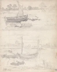 Studies of Boats on a Riverside